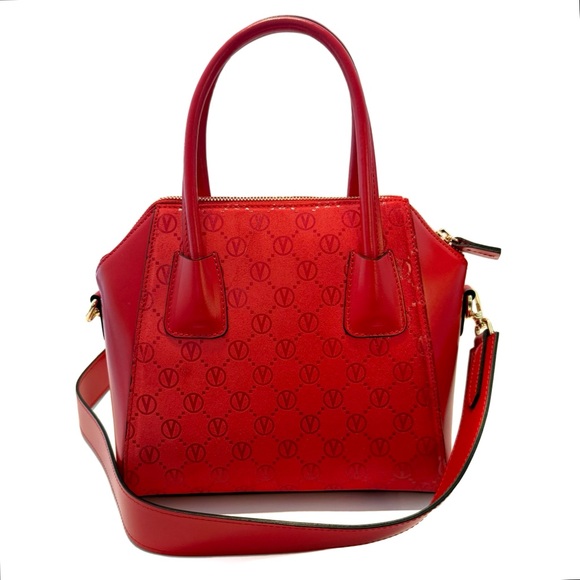Valentino Red Mimi Monogram Leather Shoulder Bag - Picture 4 of 13